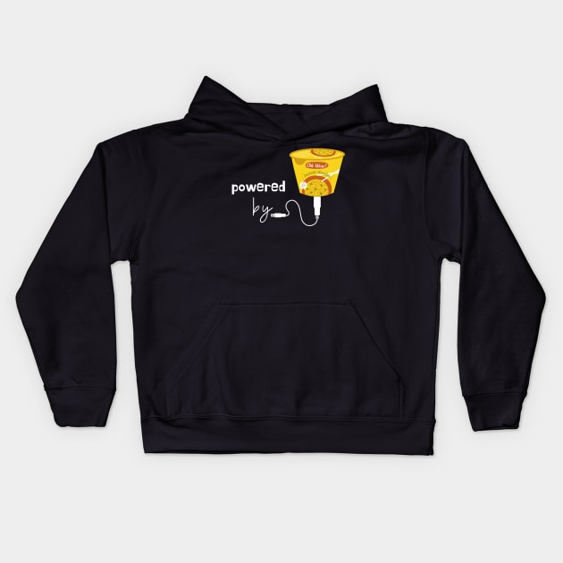 Powered by Instant Ramen Kids Hoodie by leBoosh-Designs